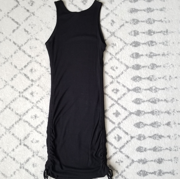 Windsor Ribbed Cinched Black Tank Dress Sz L - Picture 11 of 13